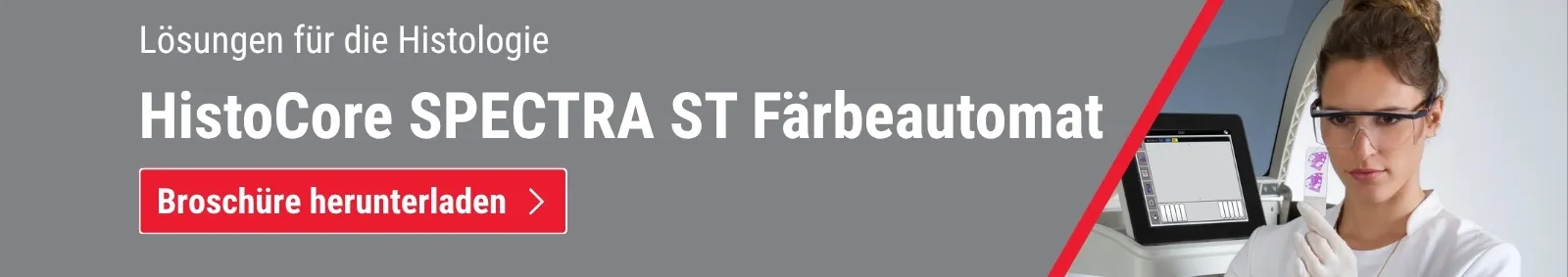 Der HistoCore SPECTRA ST Färbeautomat ist ein Routine‑H&E-Färbeautomat für hohen Durchsatz