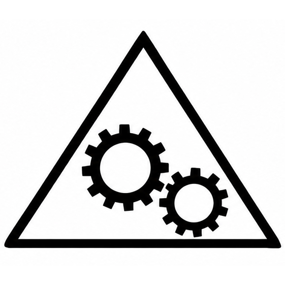 Caution moving parts symbol