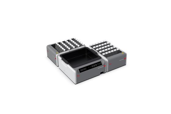 2 HistoCore Slide Dryer + 1 HistoCore Water Bath, Lateral + Longitudinal layout