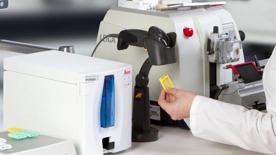 Small footprint allows for easy placement at each microtome workstation.