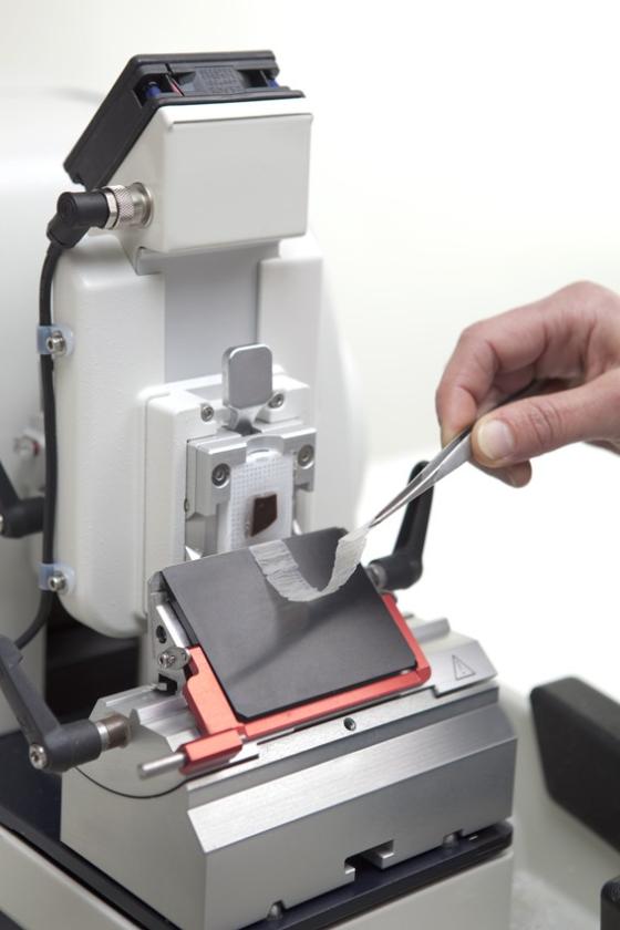The Leica RM CoolClamp holds each block at 20 °C below ambient while RM2200 microtomes provide precise control of the sectioning process. The result is consistently uniform sections.